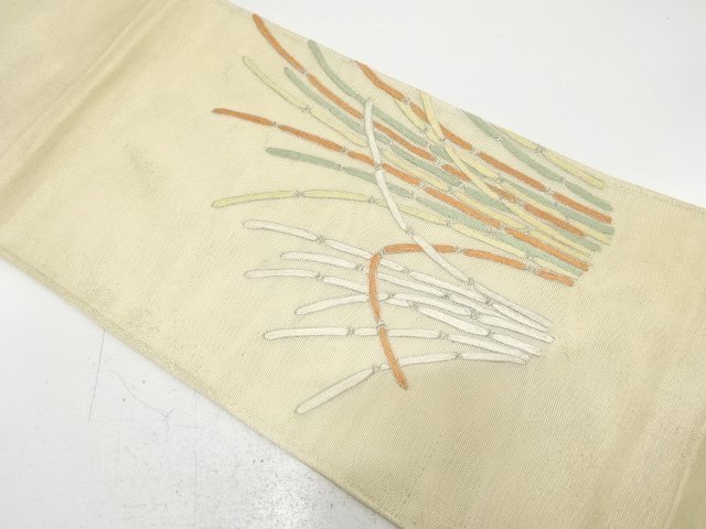 アンティーク　紗　木賊模様刺繍袋帯（材料）